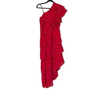 Michael Maiello for Pat Richards red ruffled maxi dress, 4, vintage